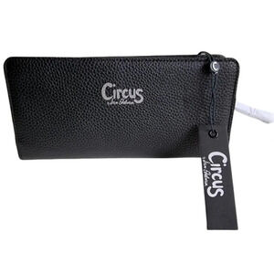 Circus by Sam Edelman Black Wristlet Wallet Vegan Pebble Leather Chic Versatile
